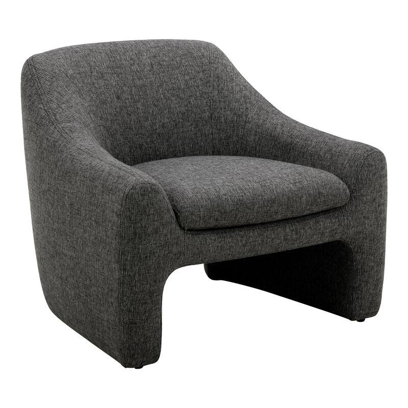 NADAAL STUDIOS Saylor Accent Chair, Textured Woven Fabric Upholstery with Solid Wood Frame, Shadowed Grey