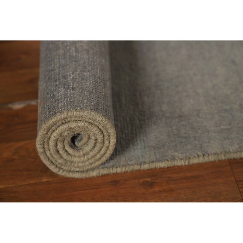 Gray Modern Gabbeh Runner Rug Hand-Knotted Wool Carpet - 3'0" x 9'8"