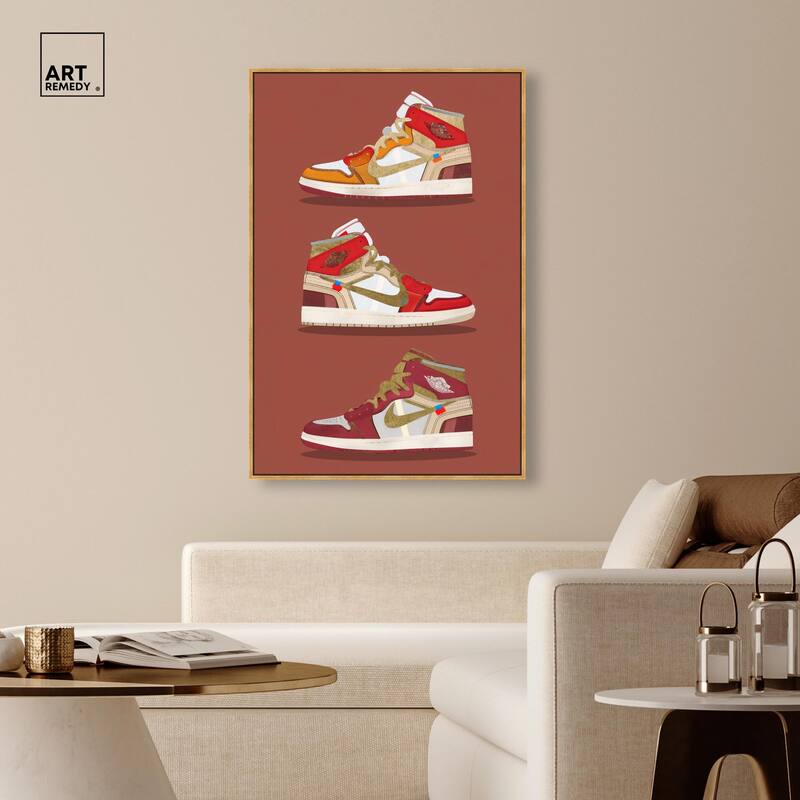 Sneaker Lineup Red Canvas by Art Remedy