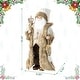 preview thumbnail 59 of 92, Glitzhome 18"H Faux Fur Christmas Santa Figurines with Porcelain Face