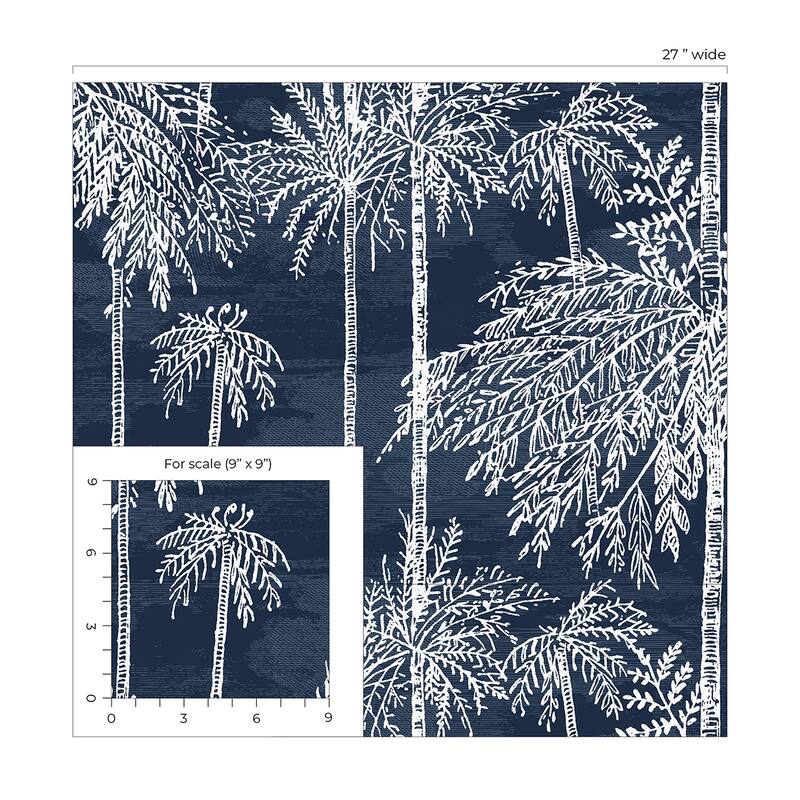 Lillian August Palm Grove Embossed Vinyl Unpasted Wallpaper