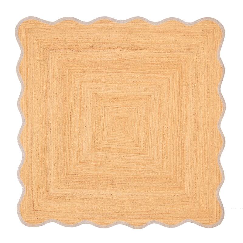 ECARPETGALLERY Flat-Weave Palas Denizli Tan Jute Kilim - 8'0 x 8'0