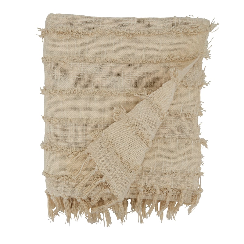 Throw Blanket With Fringe Design