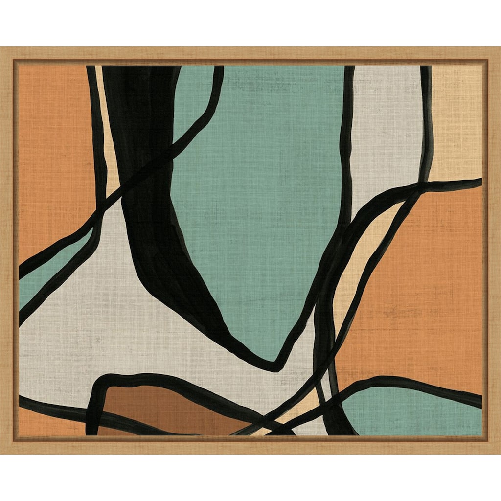 Abstract Stained Glass I by June Erica Vess Framed Canvas Wall Art Print - Sylvie Maple