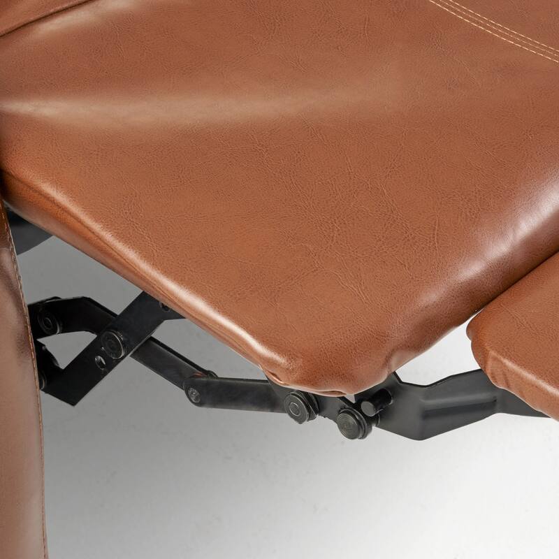Roomfitters 33.5" Wide Faux Leather Push Back Standard Recliner, Brown