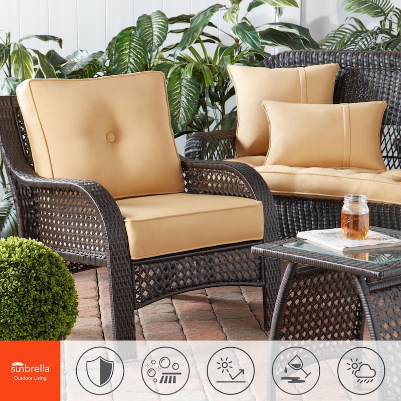 Greendale Home Fashions Sunbrella 21" x 14" Rectangle Outdoor Throw Pillow (Set of 2)