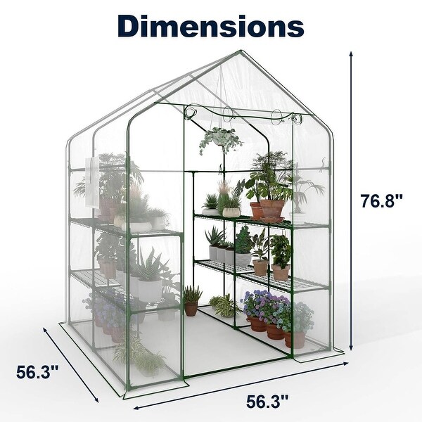 Portable Outdoor 3-Tier 12-Shelf Walk-in Greenhouse - Thumbnail 2