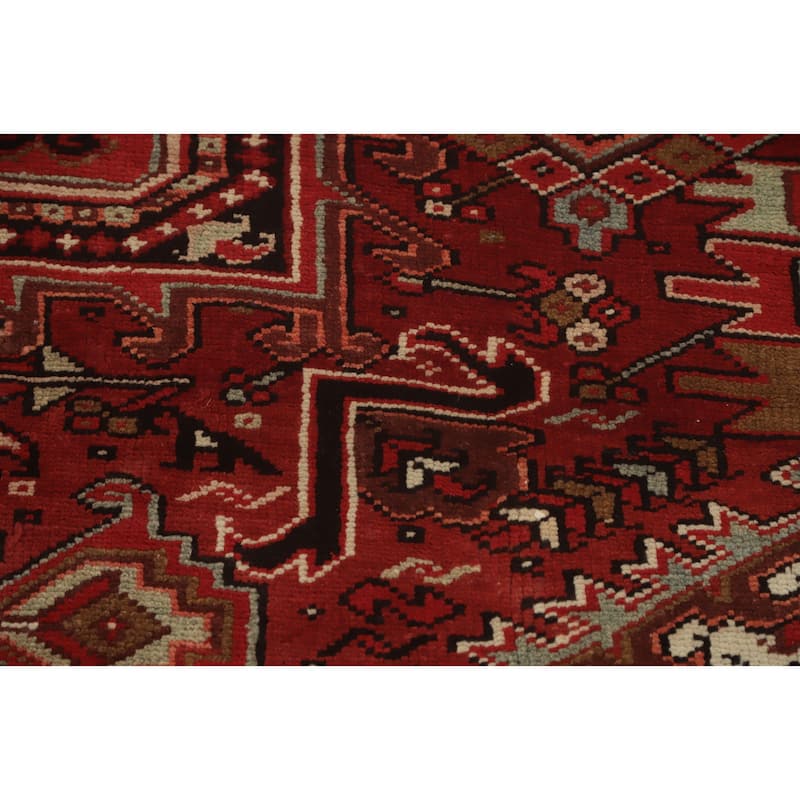 Hand Knotted Oriental 100% Wool Carpet Traditional Medallion Red Heriz Area Rug - 12' 5'' X 9' 11''
