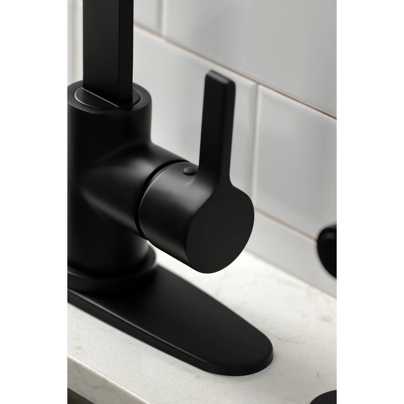 Kingston Brass Continental Single-Handle Kitchen Faucet with Brass Sprayer