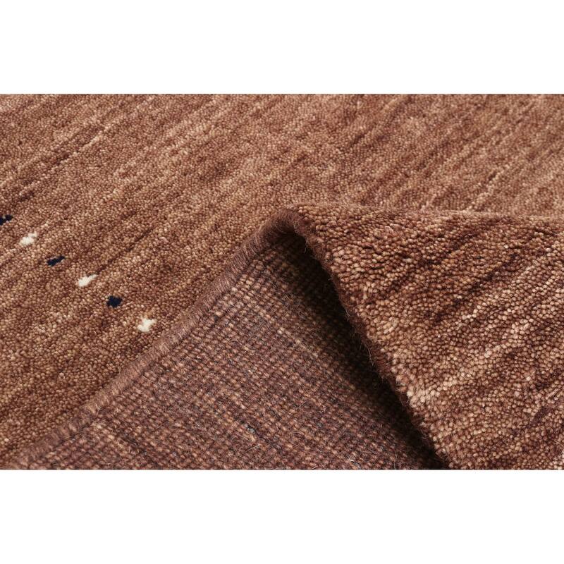 ECARPETGALLERY Hand Loomed Kashkuli Gabbeh Brown Wool Rug - 4'9 x 7'11