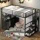 preview thumbnail 12 of 18, Creative Structure Full Size Heavy-Duty Metal Loft Bed Frame