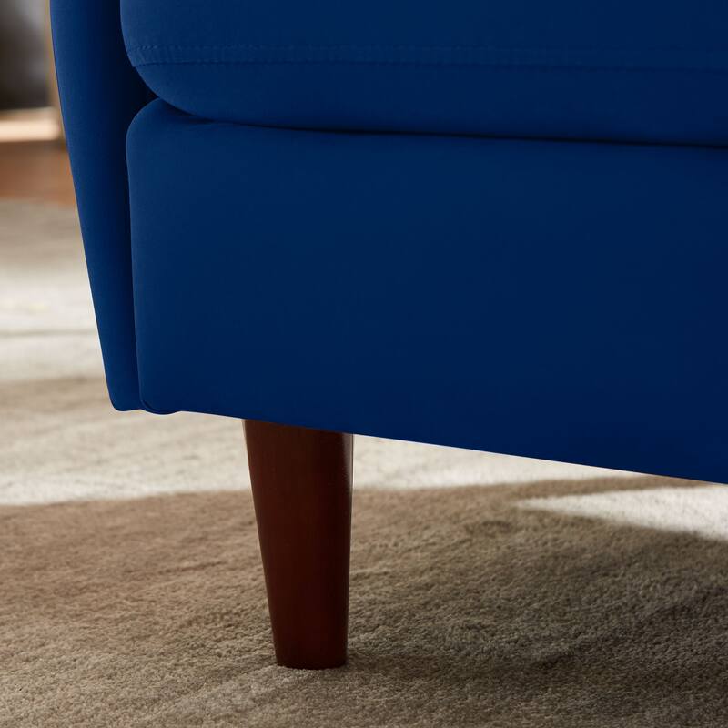 VANOMi 28.34''W Set Of 2 Accent Armchair, Velvet Barrel Chair with Solid Wood Legs