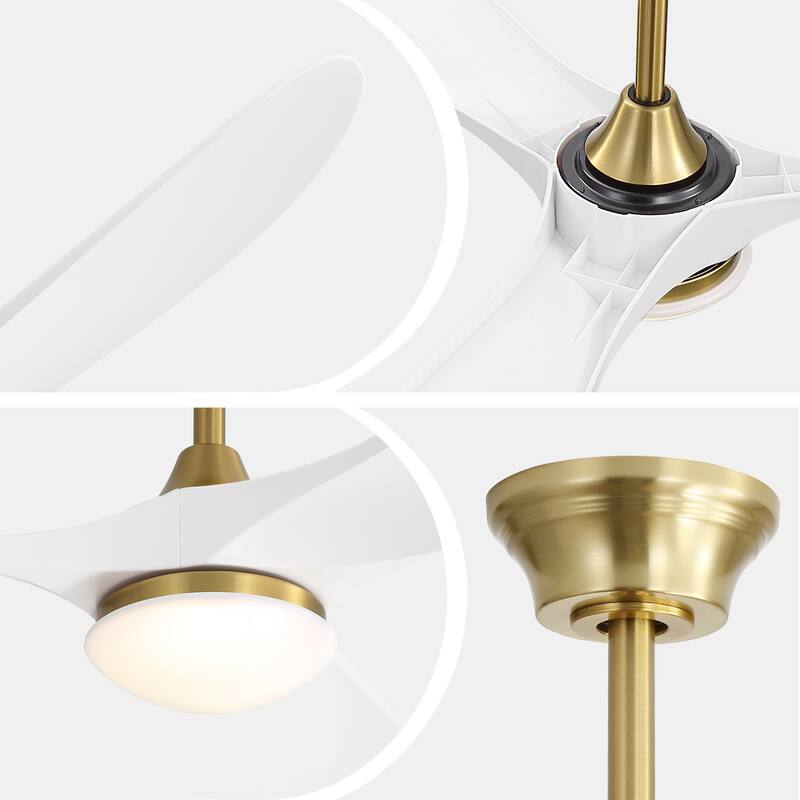 60 Inch Ceiling Fan with Lights, 3 ABS Fan Blades, Quiet Energy Efficient DC Motor, Smart App & Remote Control - 60 Inches