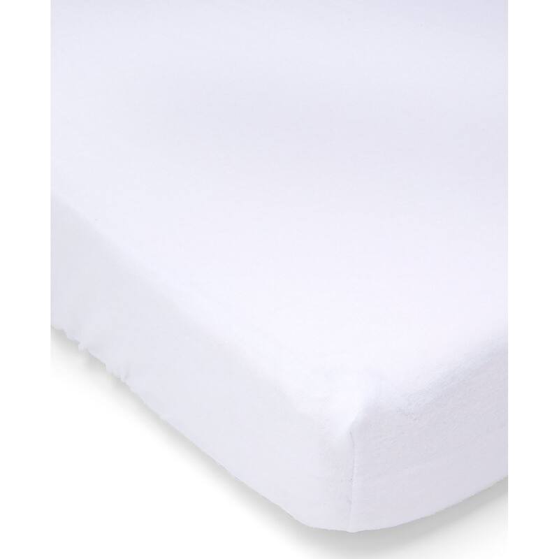Baby Solid Flannel Crib Sheet - N/A - White