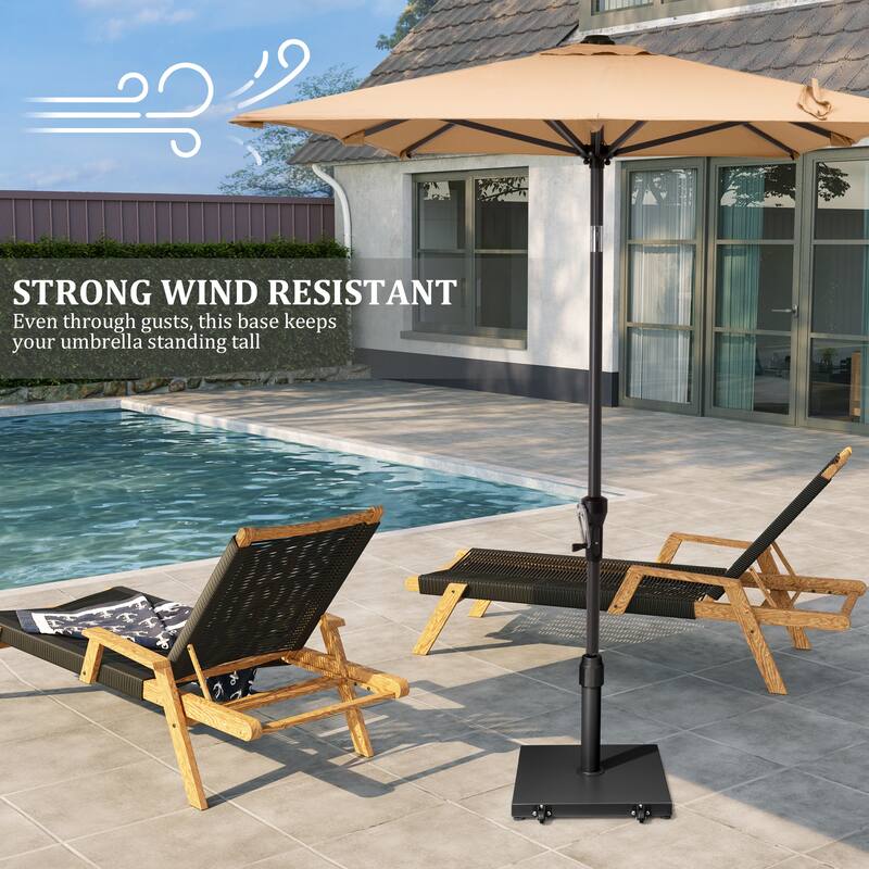 Pellebant Outdoor Market Umbrella Base Stand with Wheels