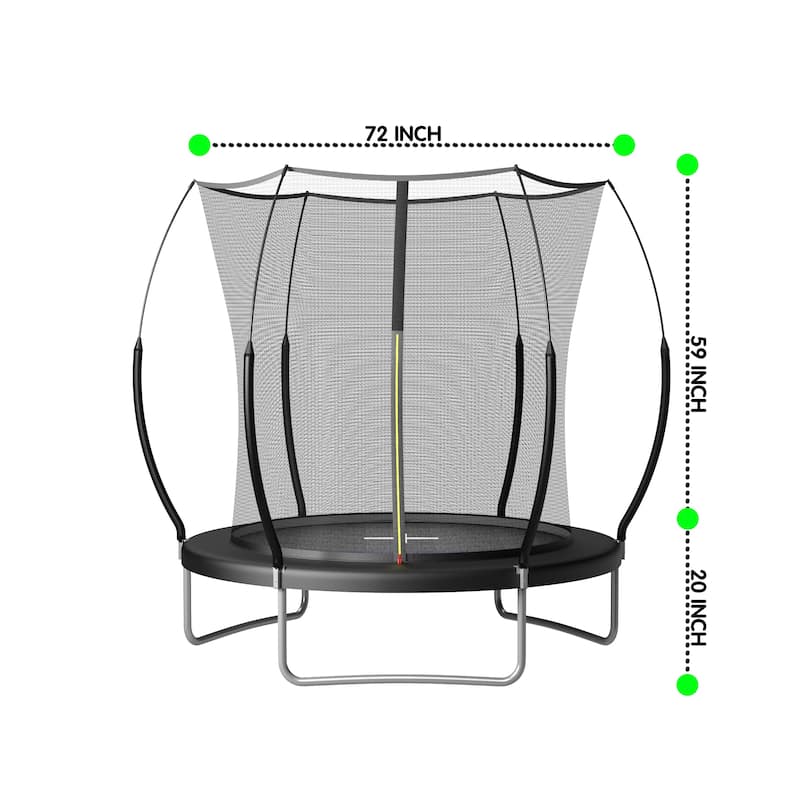 6FT Springfree Trampoline with Safety Net and Bungee System No Gap Design