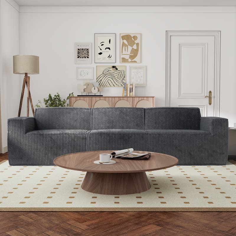 Furniture of America Navir Modern 3-Piece Chenille Foam Modular Sofa
