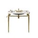 preview thumbnail 13 of 13, 36 in. Ceramic Single Bowl Console Sink and Gold Legs Combo with One Towel Bar and 3 Faucet Holes