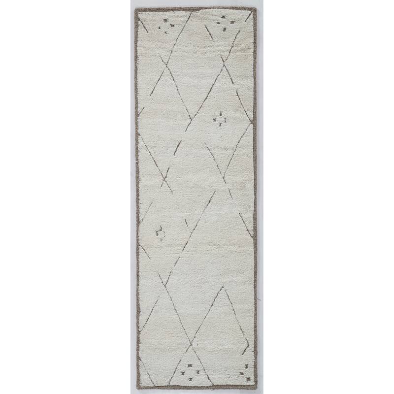 Terra by Obeetee Adab Morrocan Lines Brown Rug - Straw Stripe - 2'6" x 8'