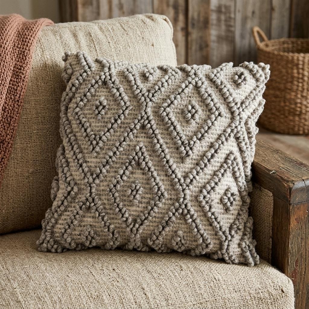 HomeRoots 20" Natural And Gray Cotton Throw Pillow