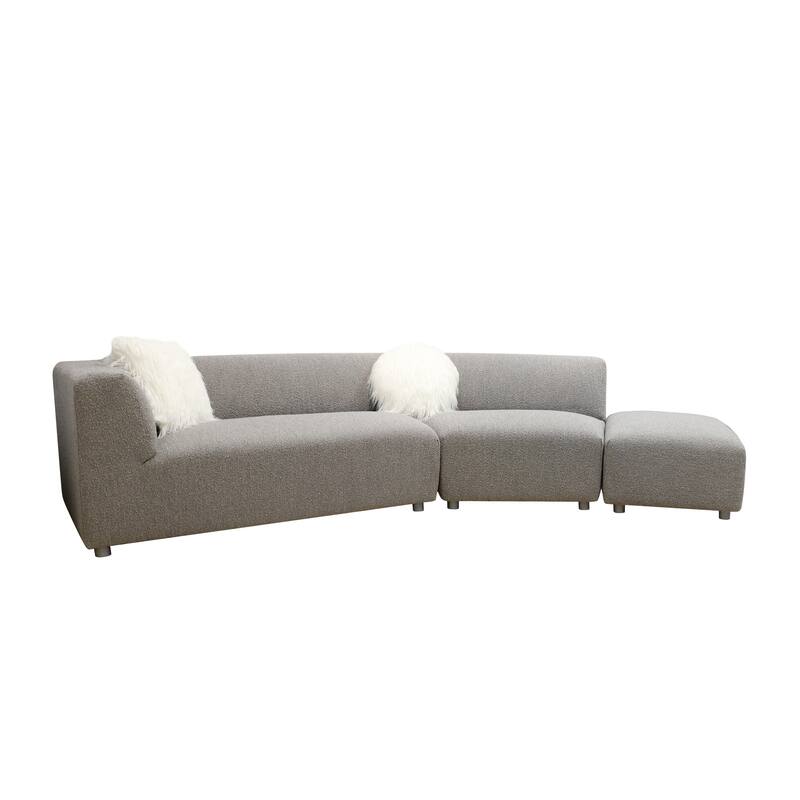 Pasargad Home Portfino Modern Sectional Sofa with 2 Pillows