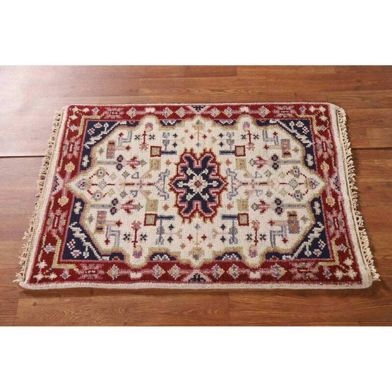 Geometric Kazak Rug Hand-Knotted Wool Carpet - 2'0"x 3'0"