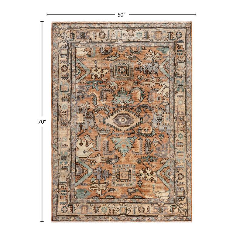 Serapi One-of-a-Kind Hand-Knotted Area Rug - Orange - 4' 2" x 5' 10"