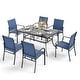 preview thumbnail 11 of 32, MAISON ARTS 7-Piece Patio Dining Set Metal Rectangle Table and 6 Textilene Chairs