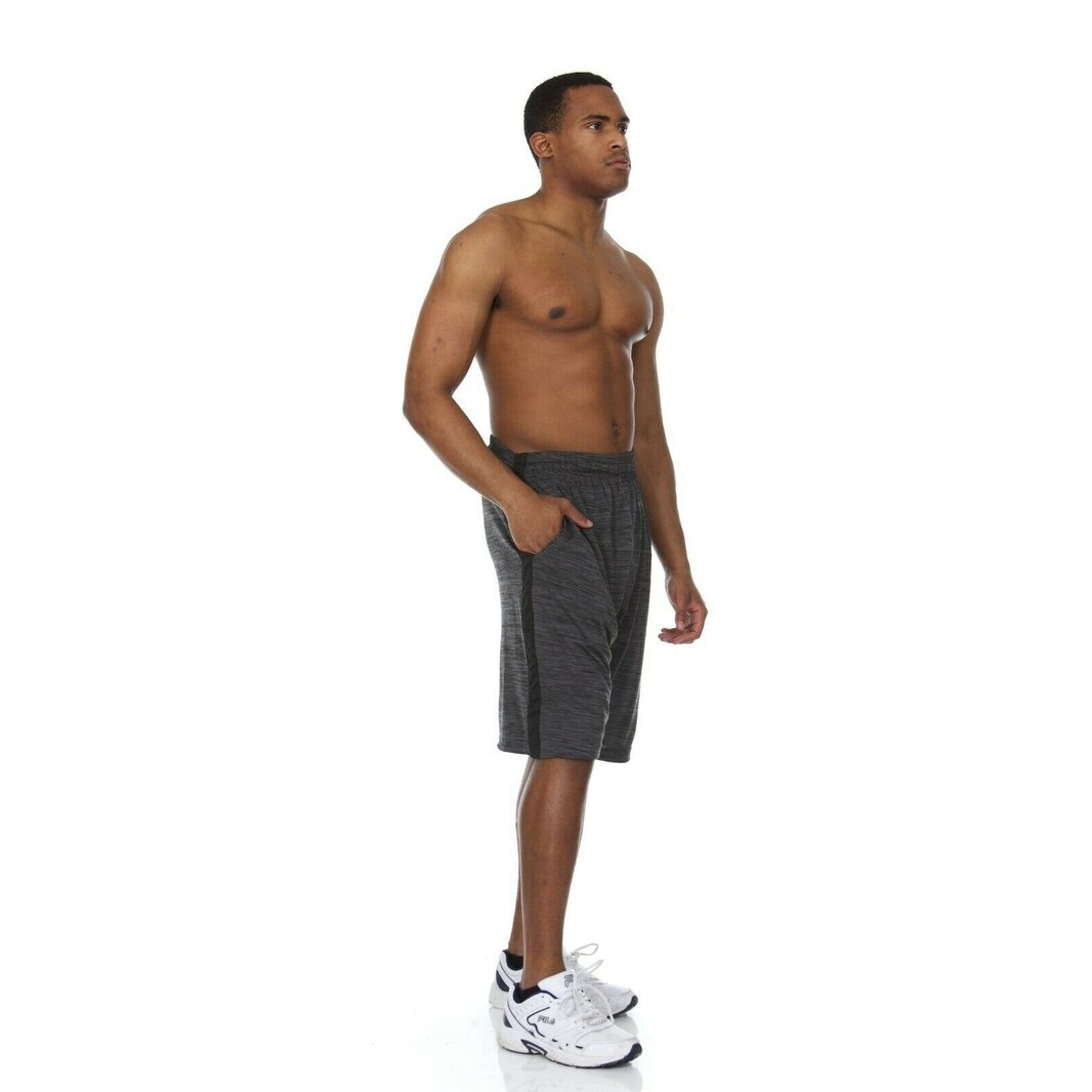 Essential Elements 5 Pack Mens Active Performance Athletic Basketball Gym Workout Gym Cationic Shorts with Pockets