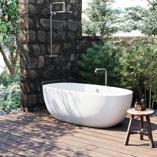 Shop Avalon Nativestone Freestanding Soaking Tub Overstock 18225969