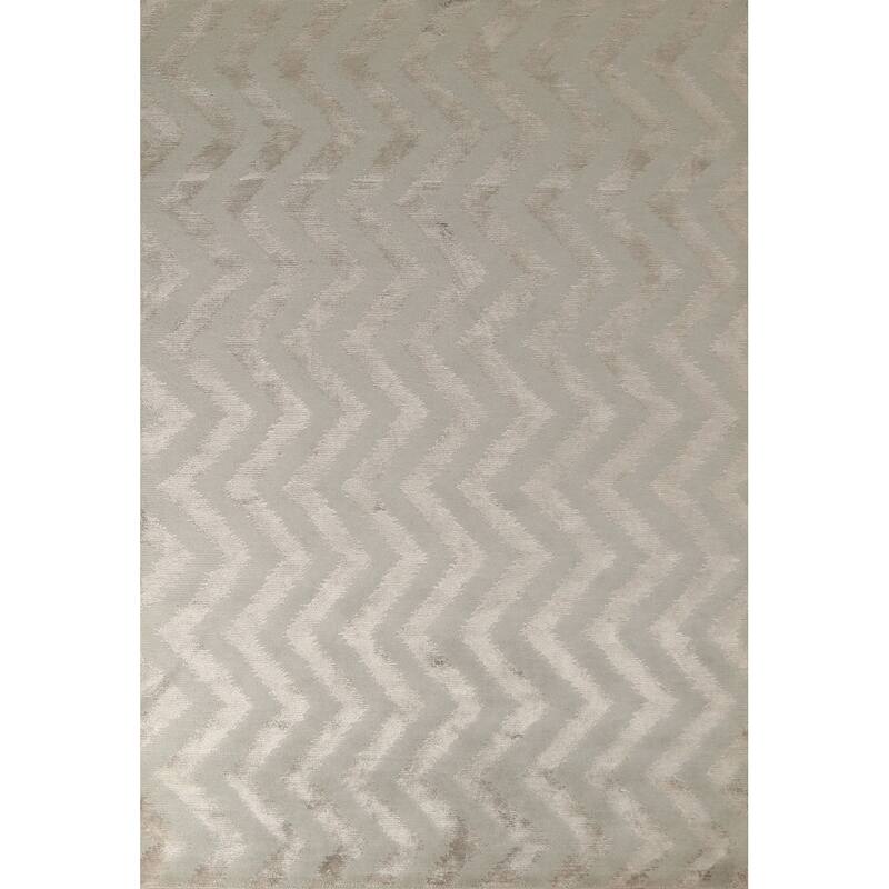 Chevron Style Nepalese Modern Area Rug Hand-Knotted Wool Carpet - 5'11" x 8'9"