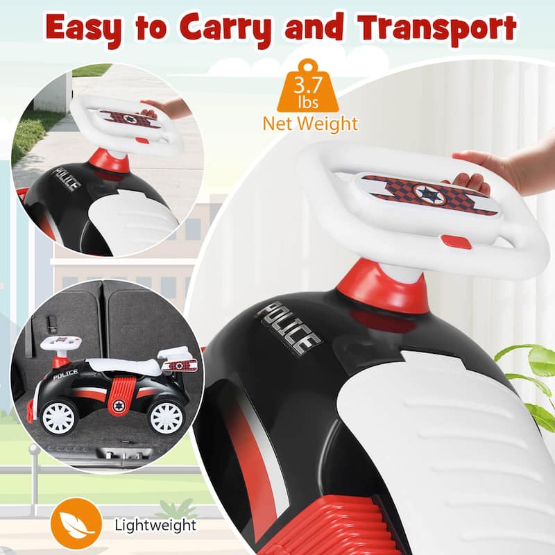 Costway Kids Ride On Push Car with Music Under-Seat Storage Universal