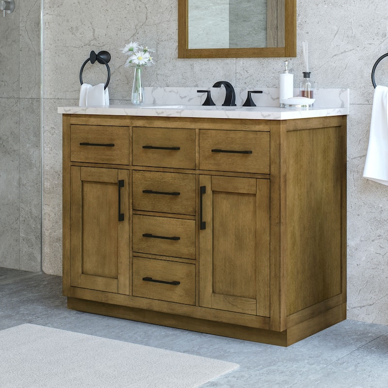 Athea Bathroom Vanity with White Engineered Marble Top