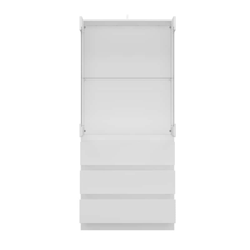 Modular Large display case,Bar Cabinet with glass doors,drawers,lights