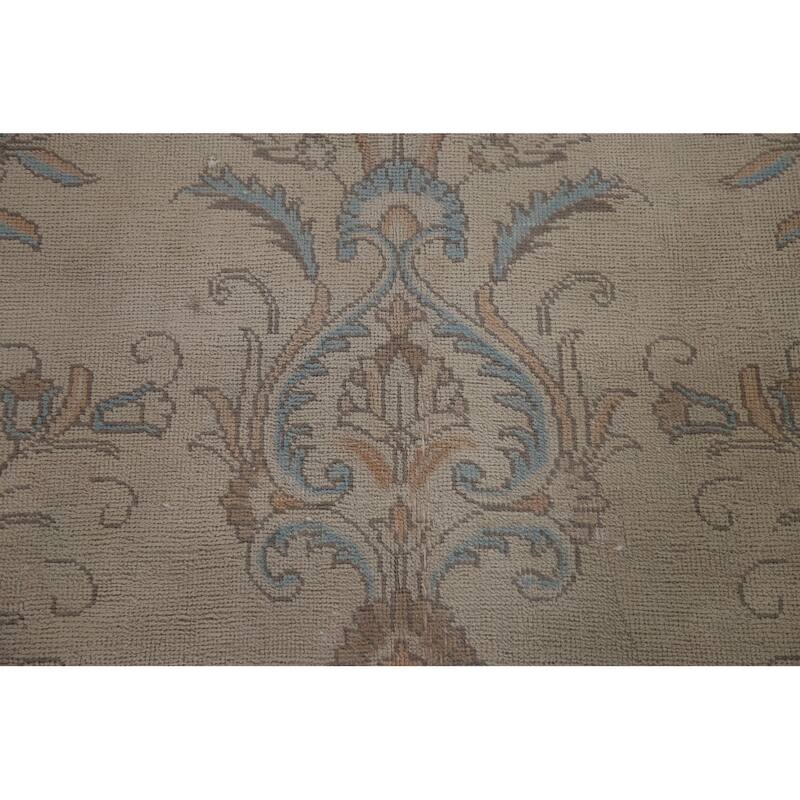 Hand-knotted Floral Distressed Tabriz Persian Rug Oriental Wool Carpet - 9'8" x 12'2"