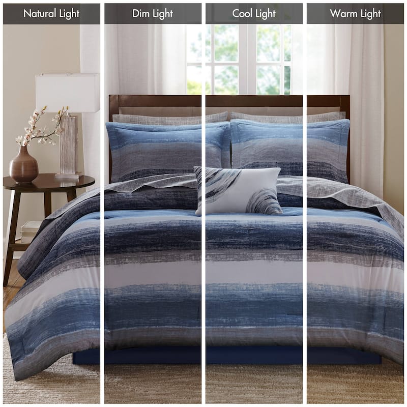 Madison Park Essentials Barret Comforter Set with Cotton Bed Sheets