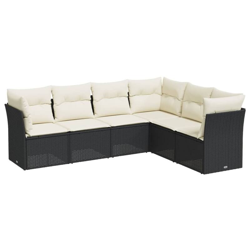 vidaXL Garden Sofa Set Black, Cream White - 24.4 x 24.4 x 27.2