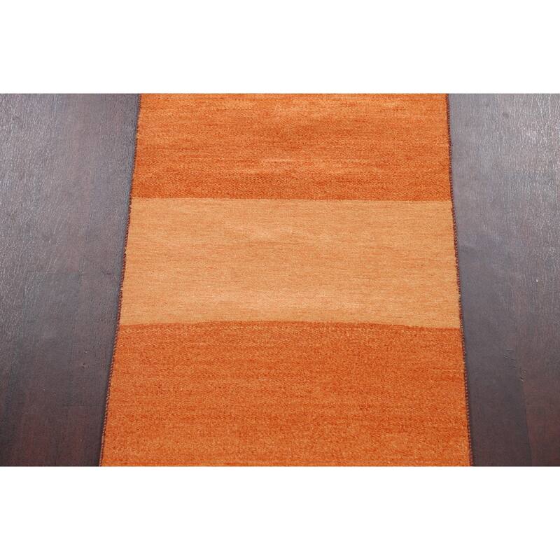 Modern Oriental Gabbeh Kashkoli Runner Rug Hand-knotted Wool Carpet - 2'6" x 20'8"