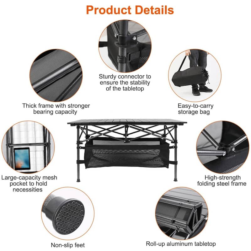Adjustable - height Folding Table