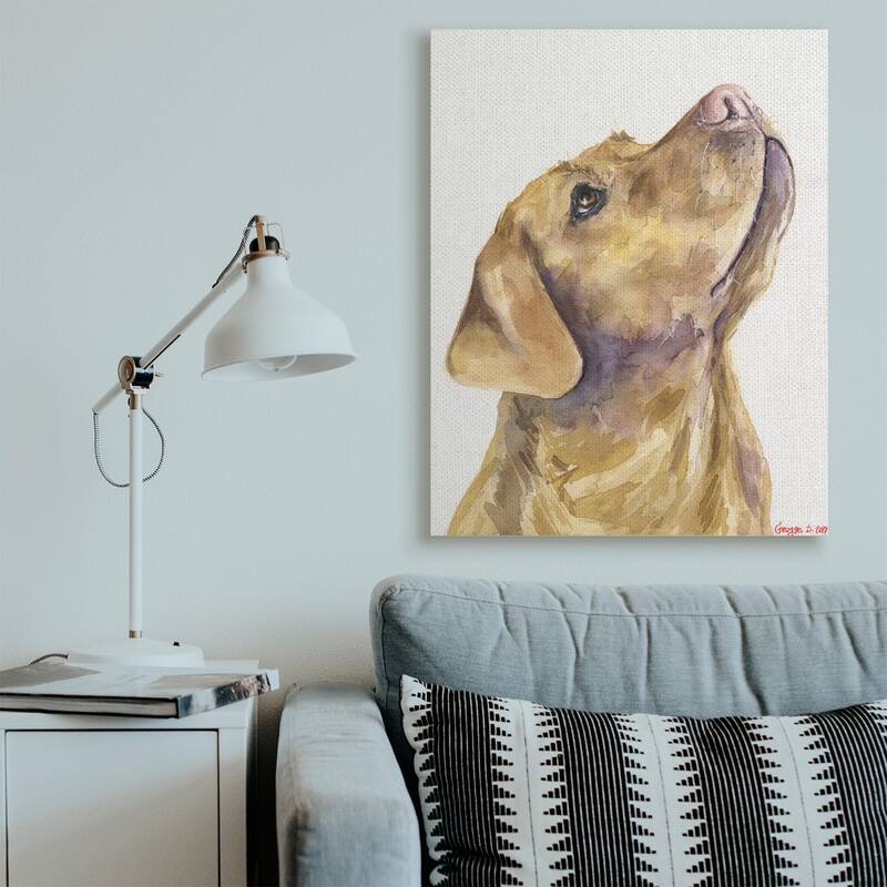 Stupell Yellow Lab Gazing Upwards Pet Dog Portrait Canvas Wall Art