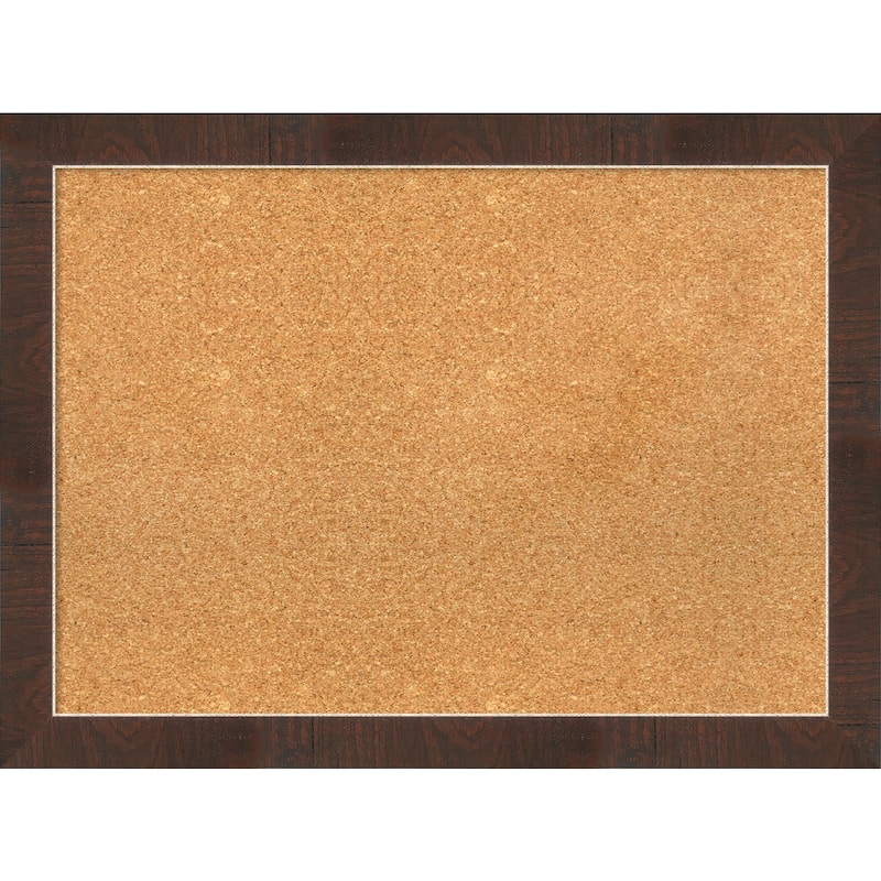 Wildwood Brown Narrow Framed Cork Bulletin Memo Board - 31-Inch x 23-Inch