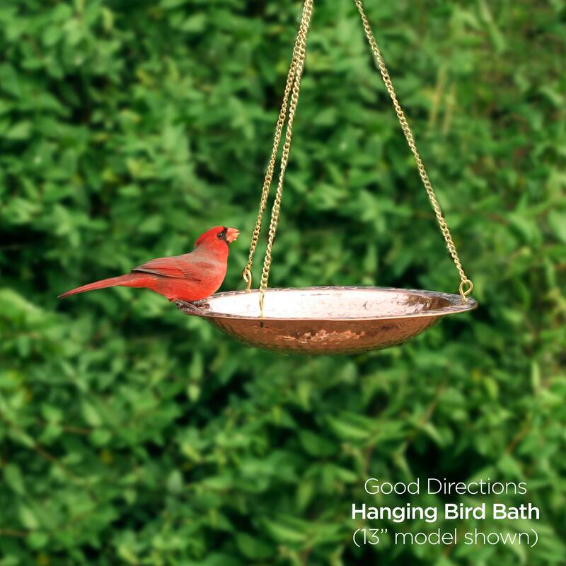 Pure Copper 18" Hanging Bird Bath By Good Directions