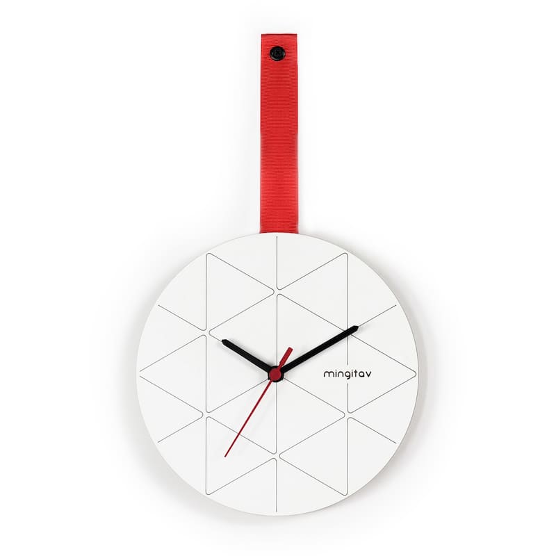 9"Round Wall Clock - Red/White