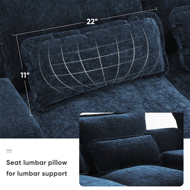 Modern U-shaped Sofa with Console,Cupholders and USB Ports,6-seat Upholstered Symmetrical Indoor Furniture