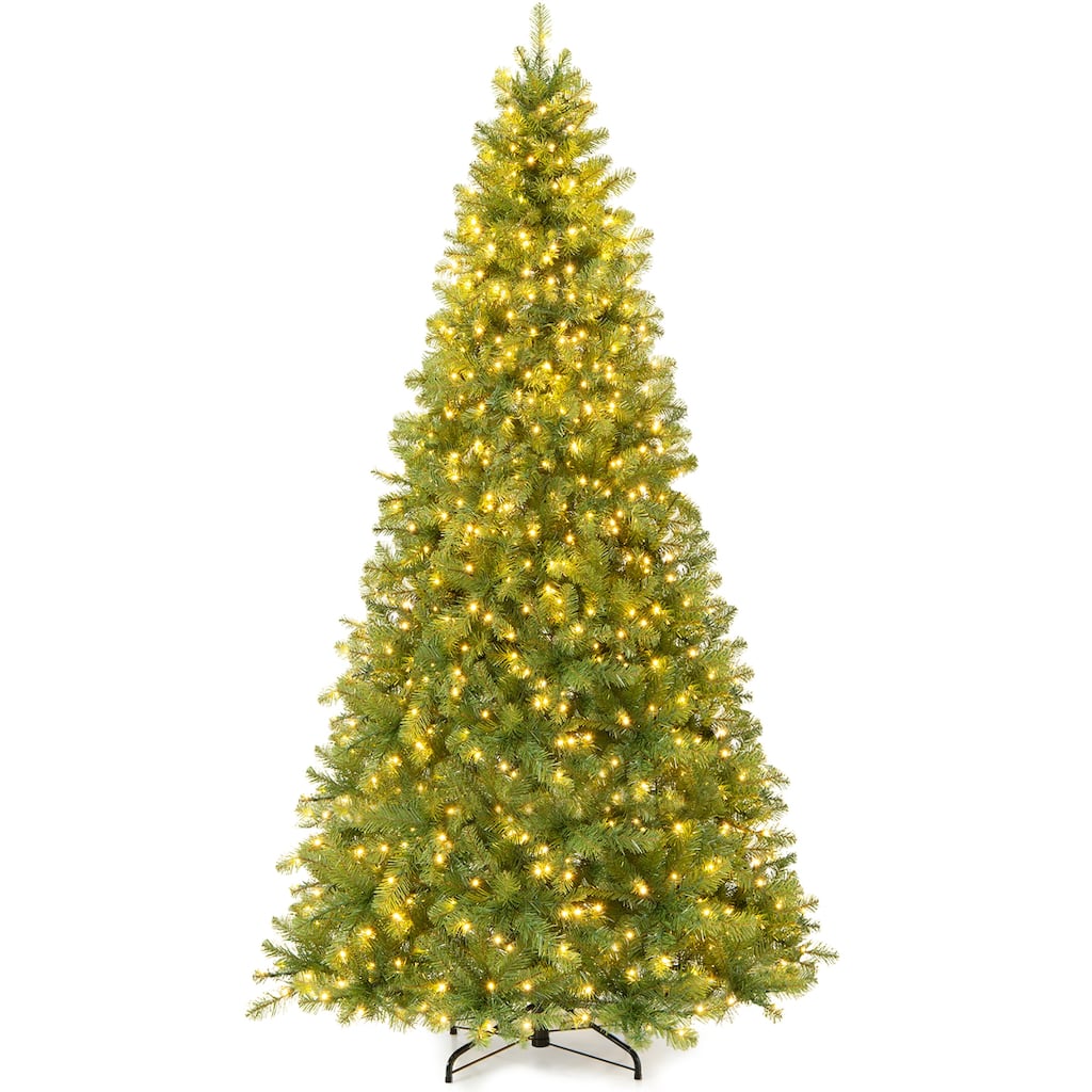 Gymax Pre-Lit 8' Artificial PVC Christmas Tree Hinged 880 LED Lights