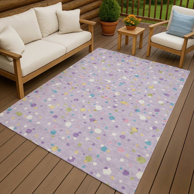 Machine Washable Indoor/ Outdoor Contemporary Sheinelle Chantille Rug