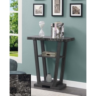 Gray Wood Console Table with Faux Marble Top, 31.5-inch Length, 34-inch ...