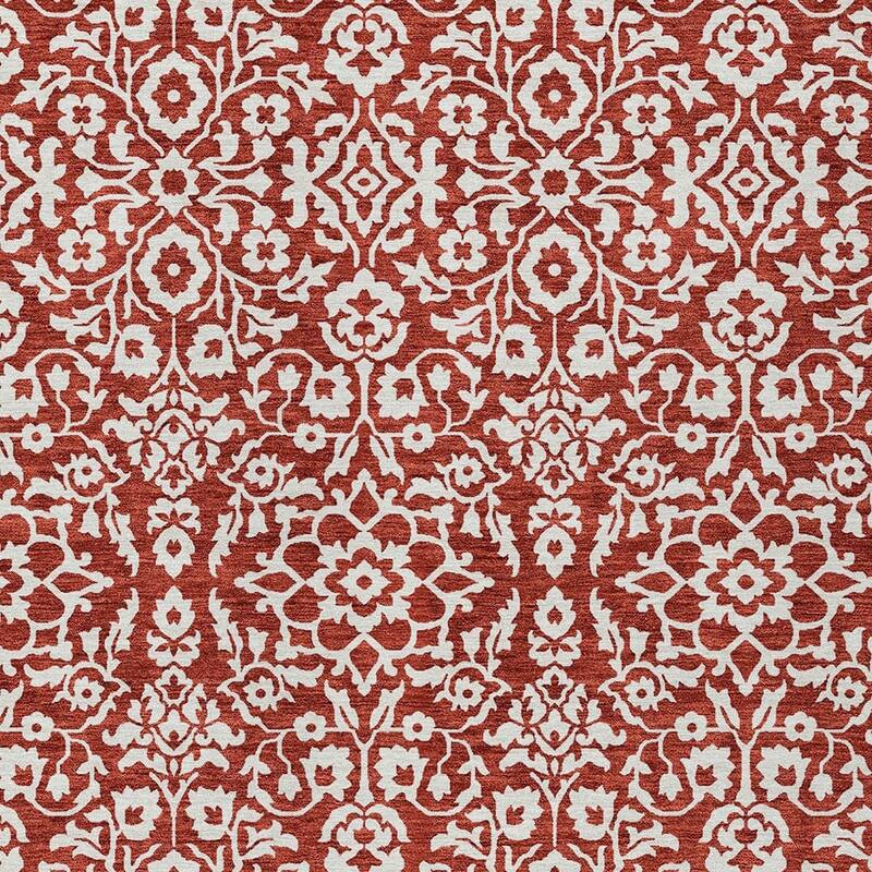 HomeRoots Damask Traditional Rectangle Outdoor Rug