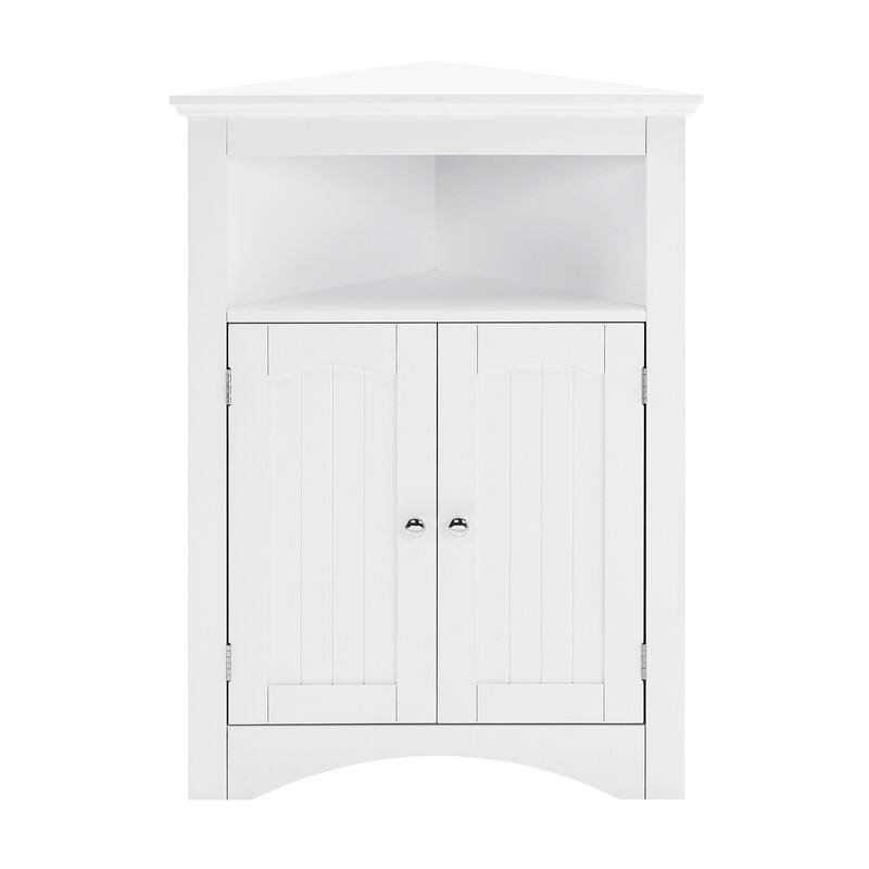 Free Standing Corner Cabinet With Doors and Shelves