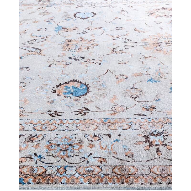 Ikat One-of-a-Kind Hand-Knotted Area Rug, Gray - 9' 0" x 12' 6"